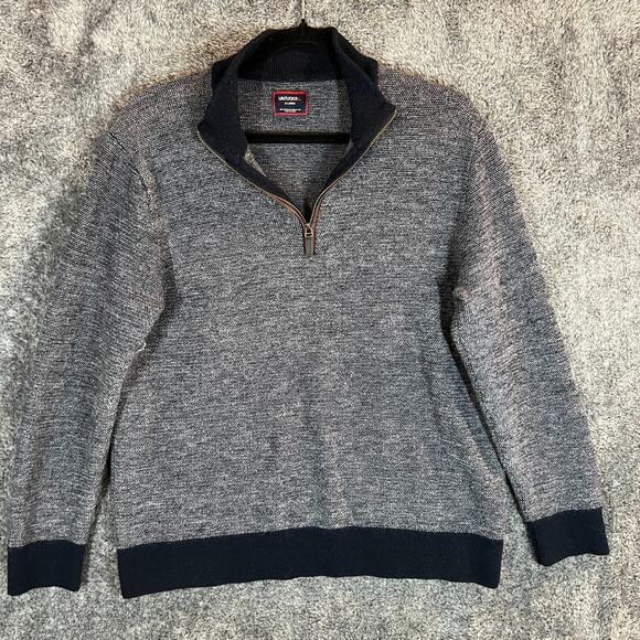 UNTUCKit Sweater Mens XL Fits Large Belguardo 100% Merino Wool 1/4 Zip Pullover - Picture 1 of 7